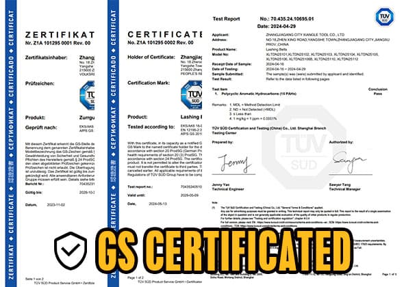 GS certification logo or image (compliant with EN 12195-2)